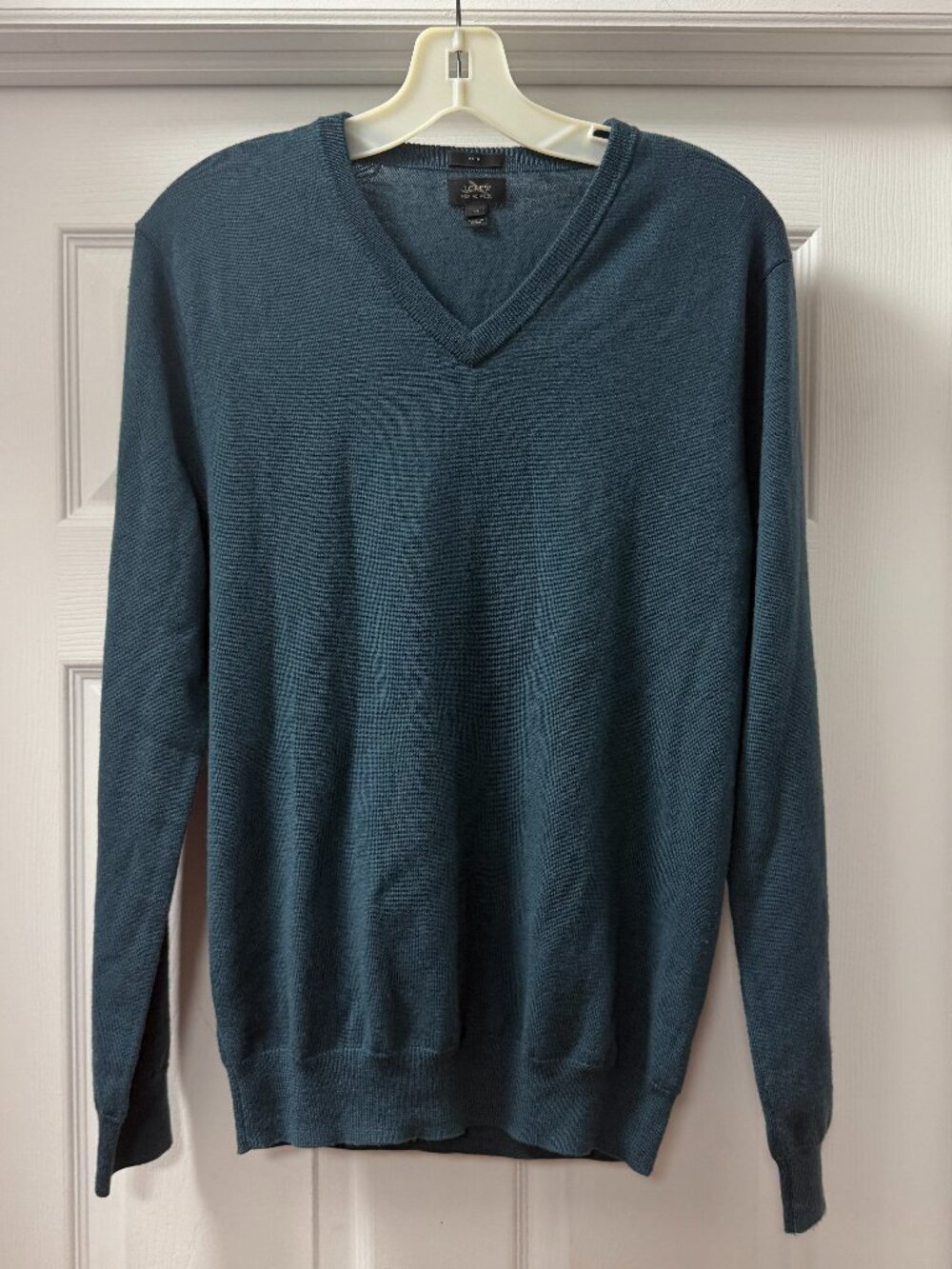 J. Crew 100% Extra Fine Merino Wool V-Neck Sweater - Deep Teal - Medium